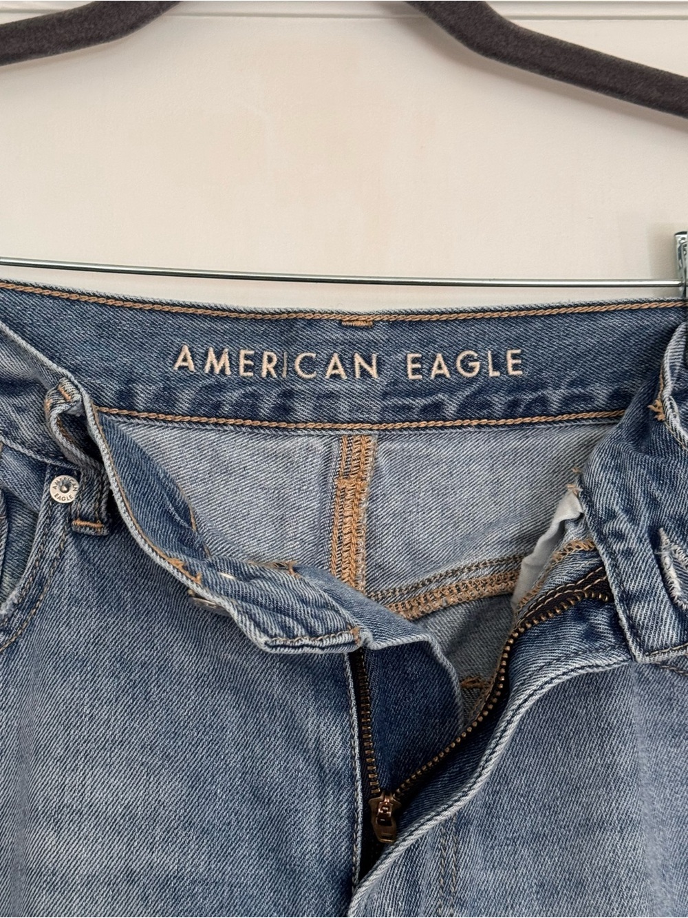 American Eagle High-Waisted Distressed Mom Jean